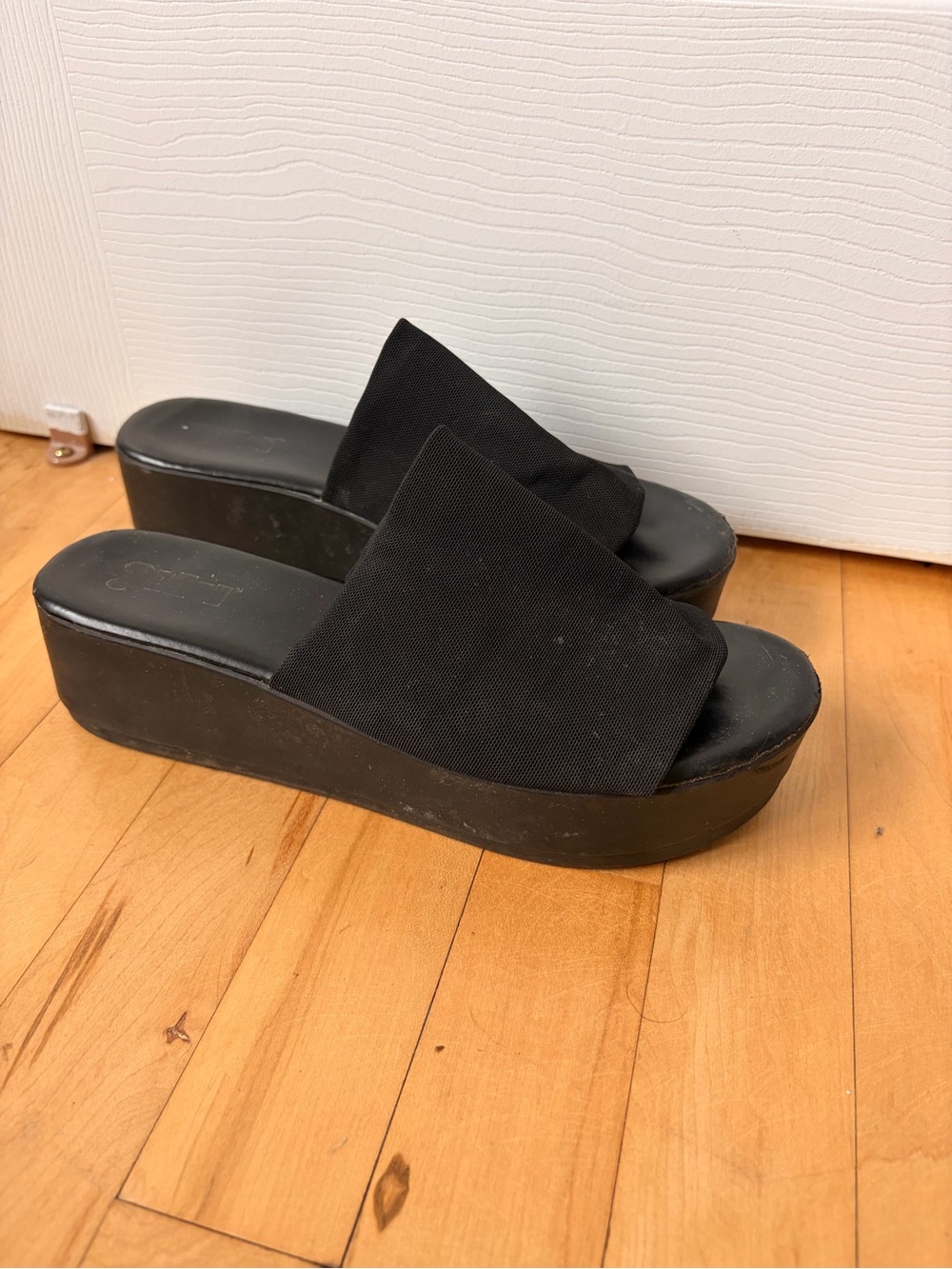 Women’s Black Platform Slide Sandals